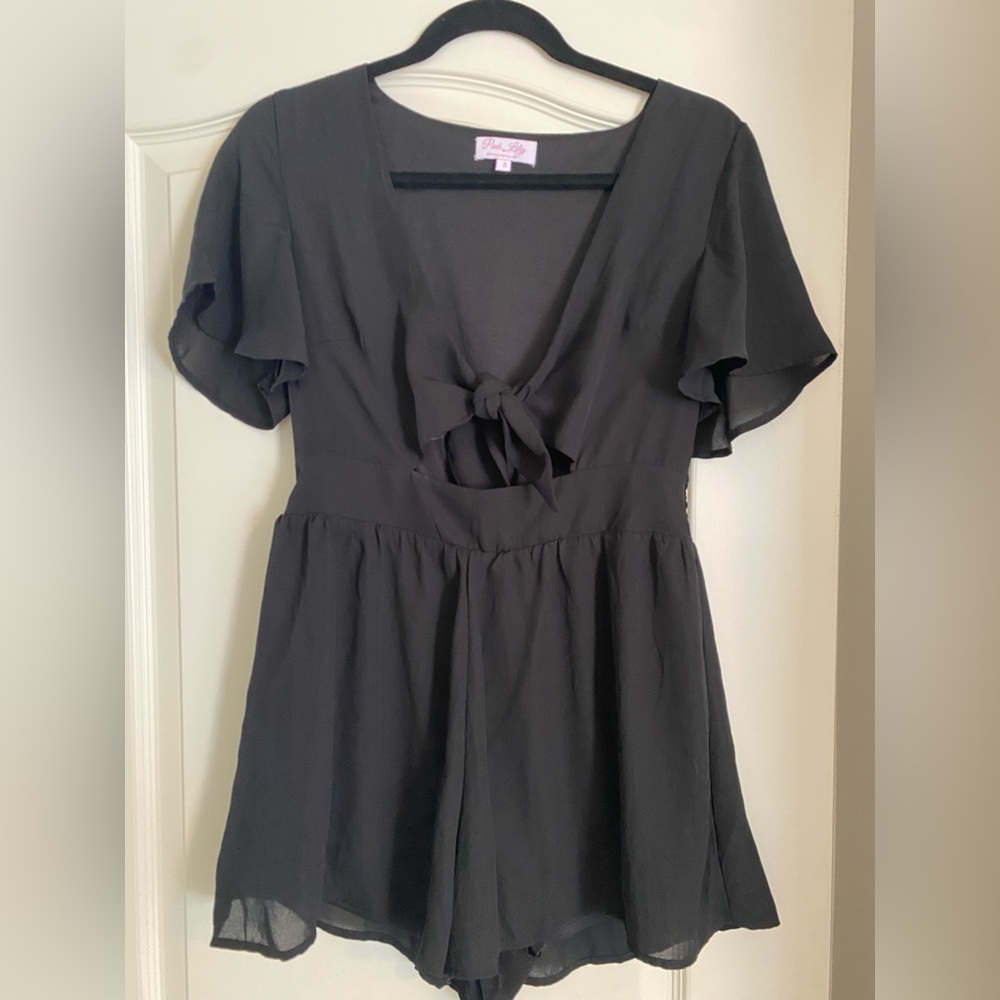 size small, pink lily romper